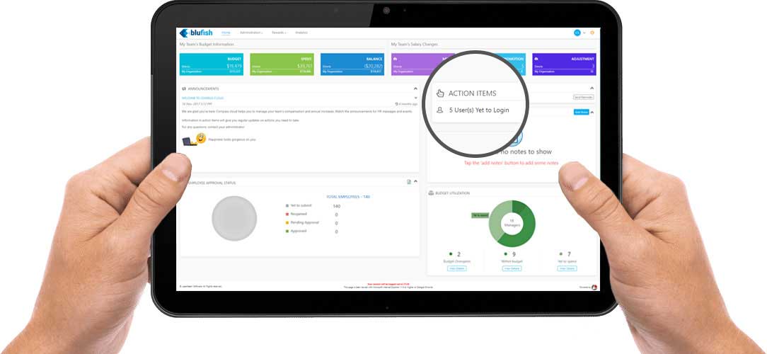 Compass Lite - State of art dashboard to view merit approval status, merit, lump sum, promotion, market adjustment spend information and all action items